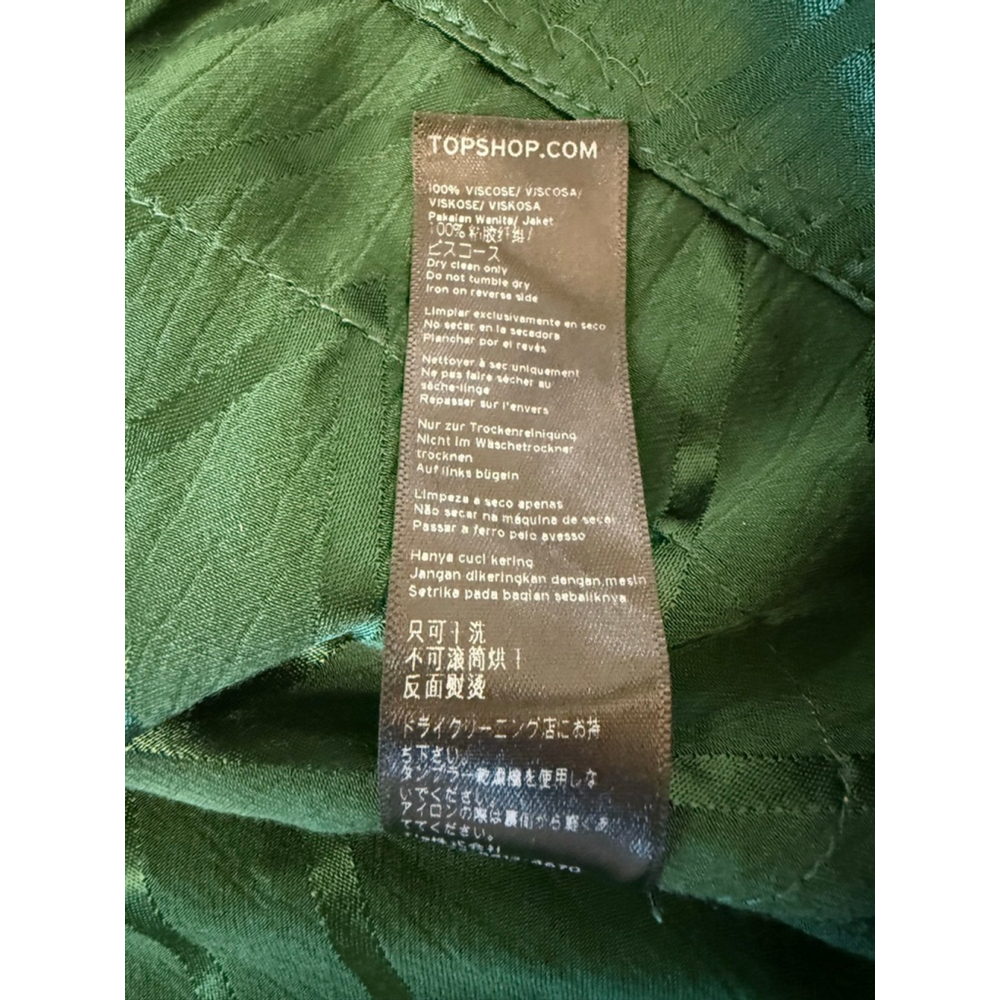 NWTs Topshop green oversized blazer with white contrast stitching size 4 - Picture 4 of 8